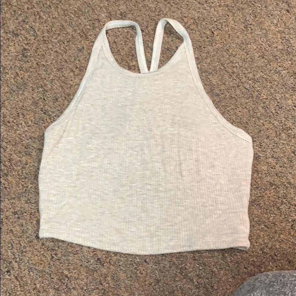 cream cropped halter top